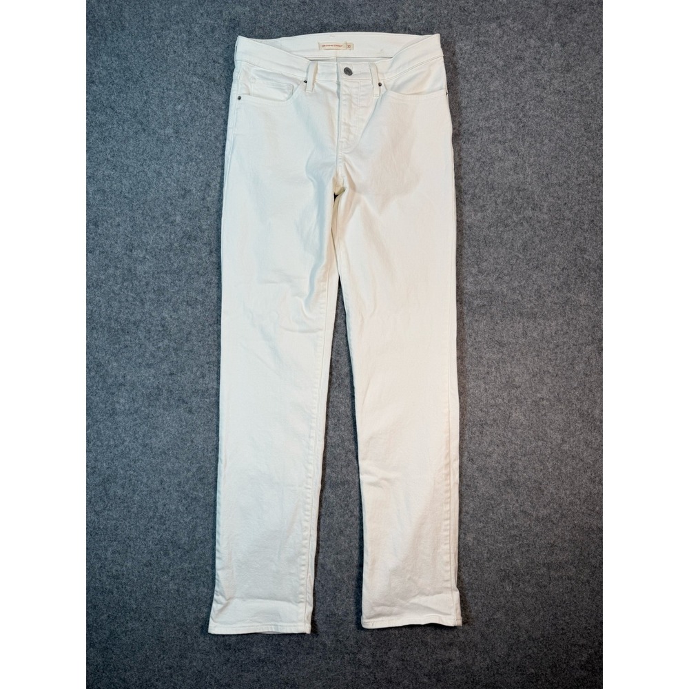Levis 314 Shaping Straight Jeans Womens 30 White Denim Mid Rise Pants